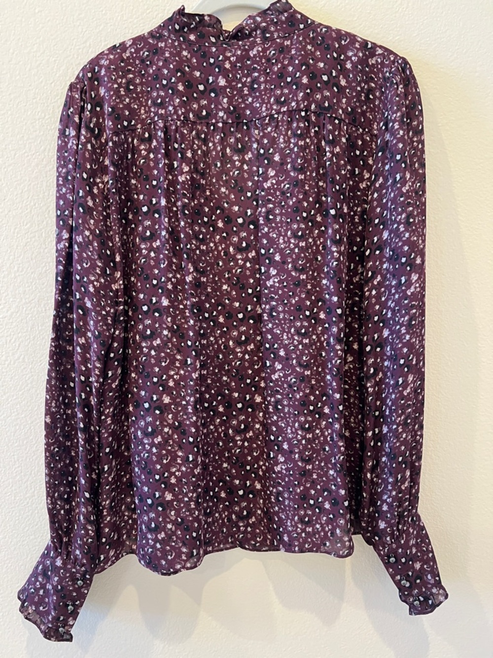 Parker Plum Floral Ruffle V-Neck Blouse - Picture 5 of 6